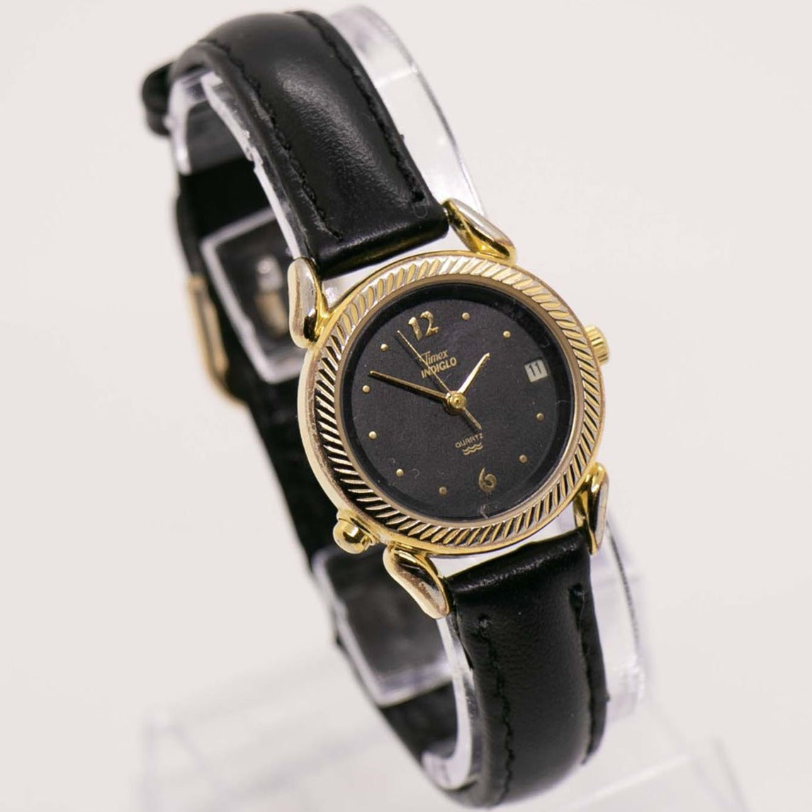Art Deco 90s Black Dial Timex Watch for Women, Ladies Date Timex Watch ...