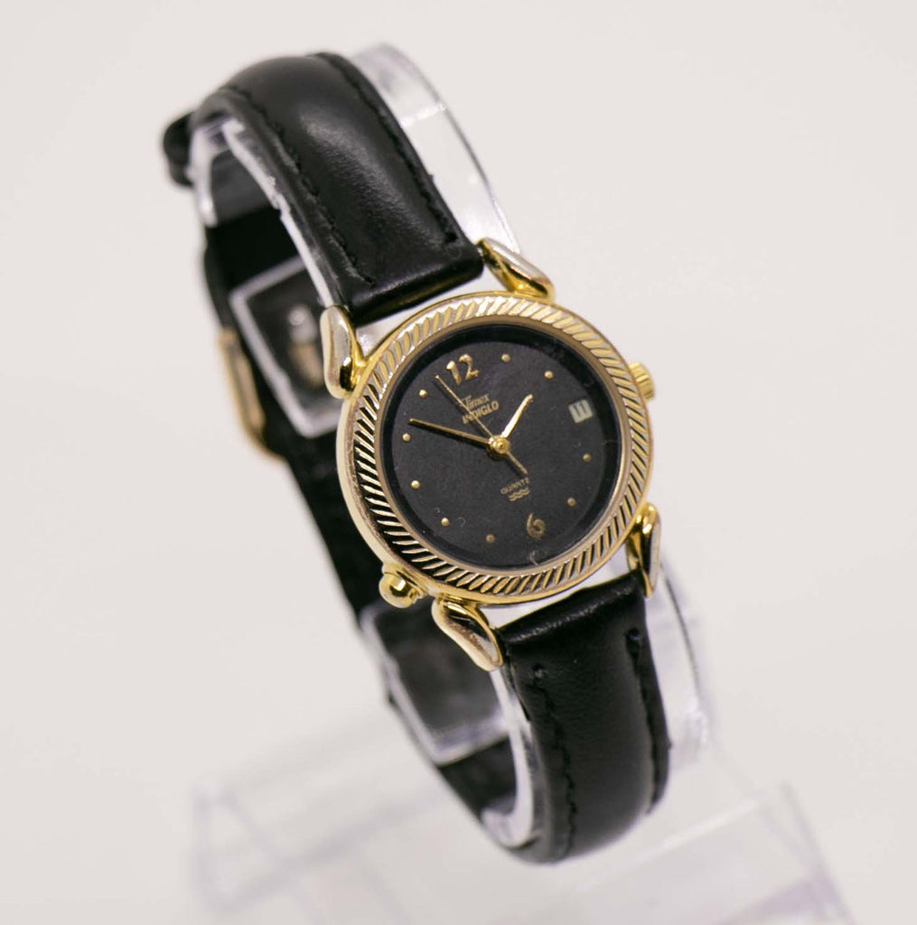 Art Deco 90s Black Dial Timex Watch for Women, Ladies Date Timex Watch ...