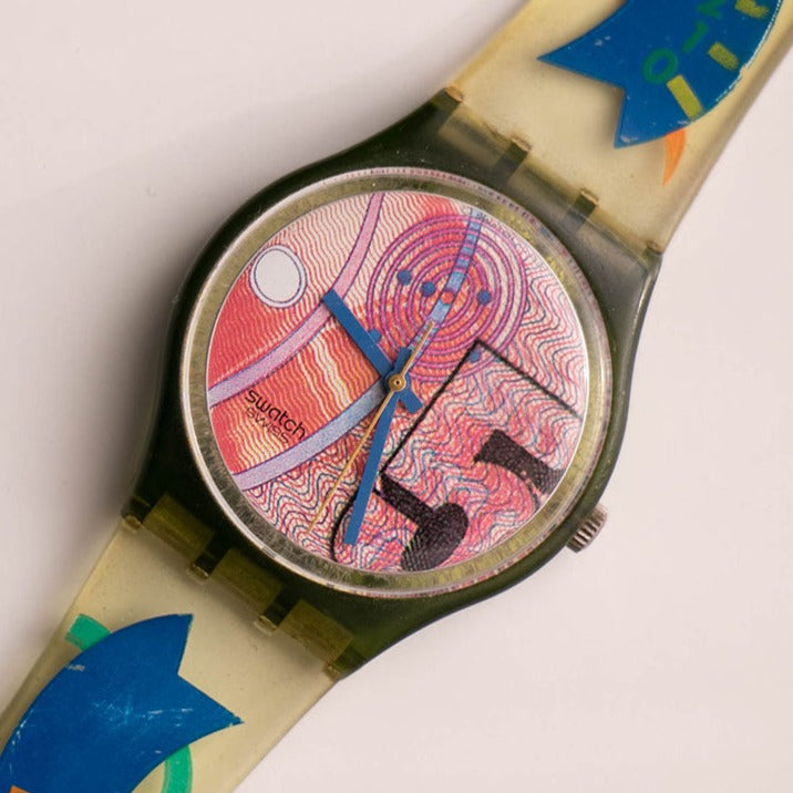 1991 Swatch GG110 FRANCO Watch Vintage | 90s Pink Swatch Watch Gent ...