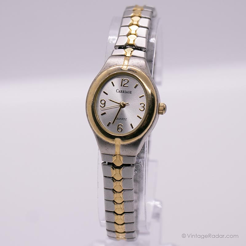 Vintage Two-tone Carriage by Timex Watch for Her with Oval-Shaped Case –  Vintage Radar