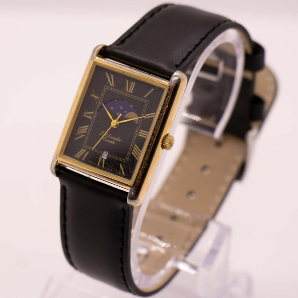 Vintage Jean Chevalier Moon Phase Watch | Gold-tone Moonphase Quartz ...