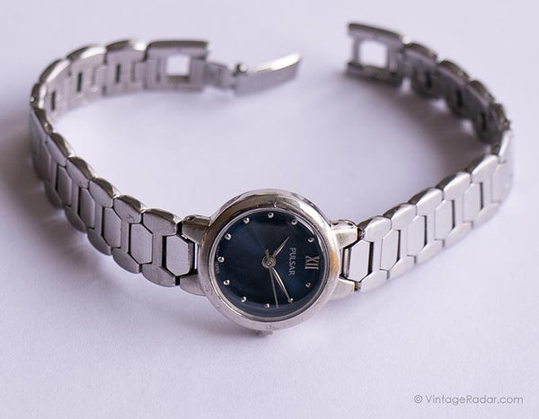 Vintage Silver-tone Pulsar by Seiko Watch | Blue Dial Watch for Her –  Vintage Radar