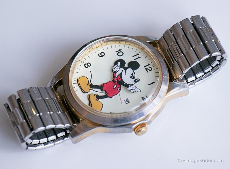 Vintage Stainless Steel Mickey Mouse Watch | Seiko Disney Watch – Vintage  Radar