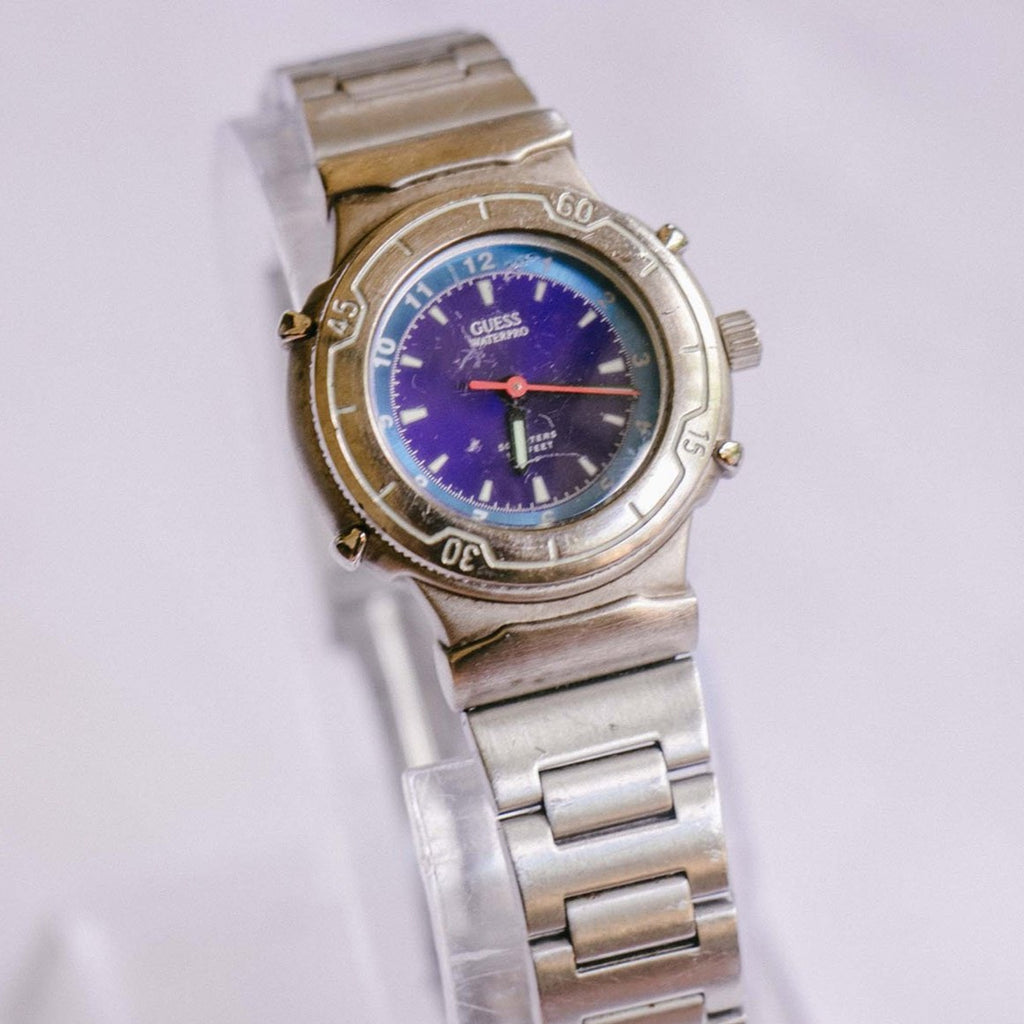Blue Dial Waterpro Guess Watch | Silver-tone Ladies Quartz Watch ...