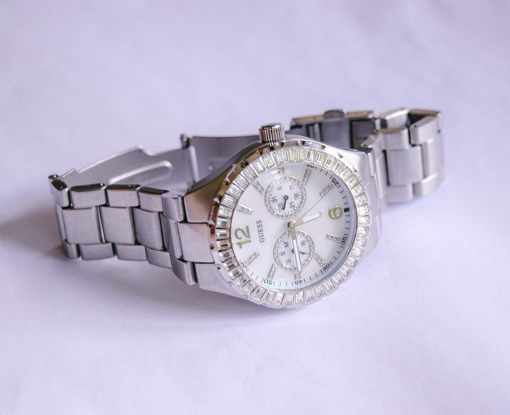 Silver-tone Guess Chronograph Watch | Luxury Ladies Guess Watch ...