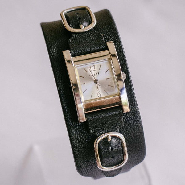 Minimalist Square-dial Guess Watch | Genuine Leather Guess – Vintage Radar