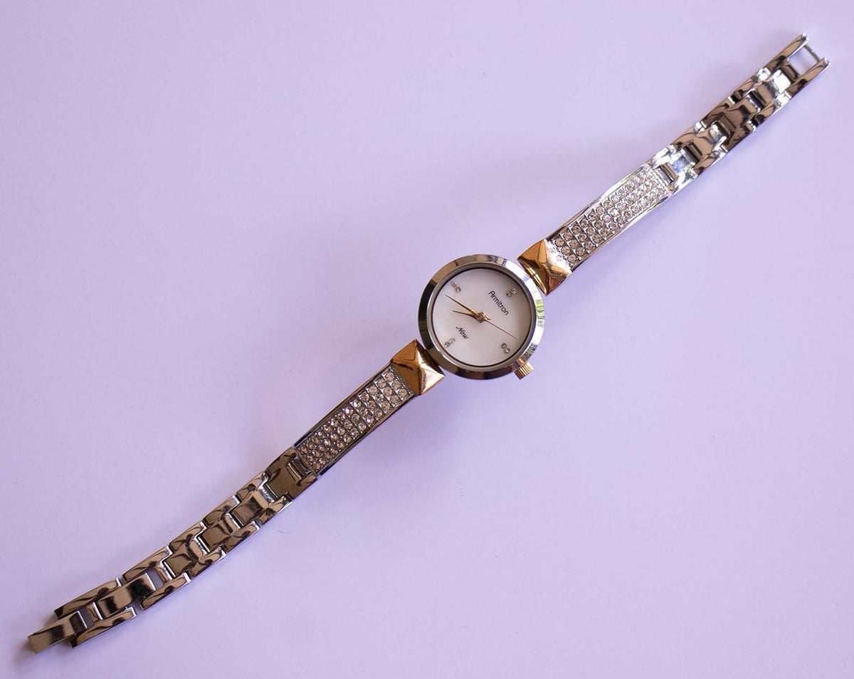 Armitron Silver-tone Watch for Ladies with Swarovski Crystals Bracelet ...