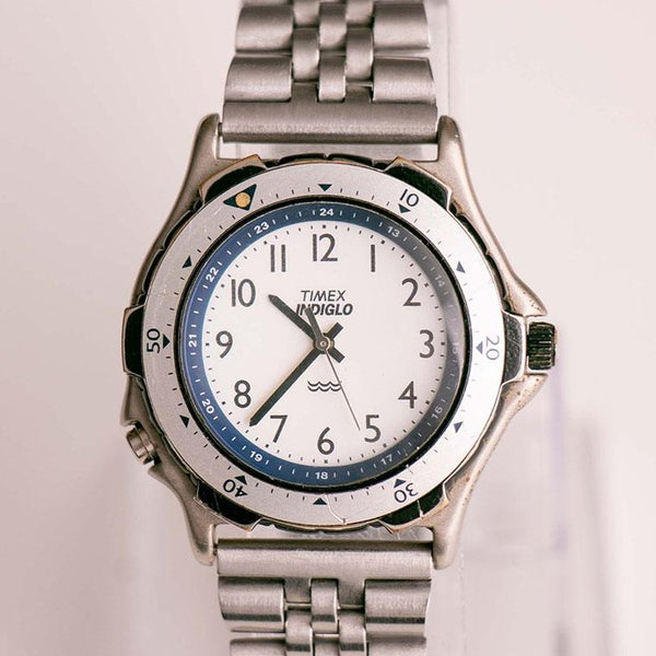 RARE Vintage Silver-tone Timex Indiglo Quartz Watch Water Resistant –  Vintage Radar