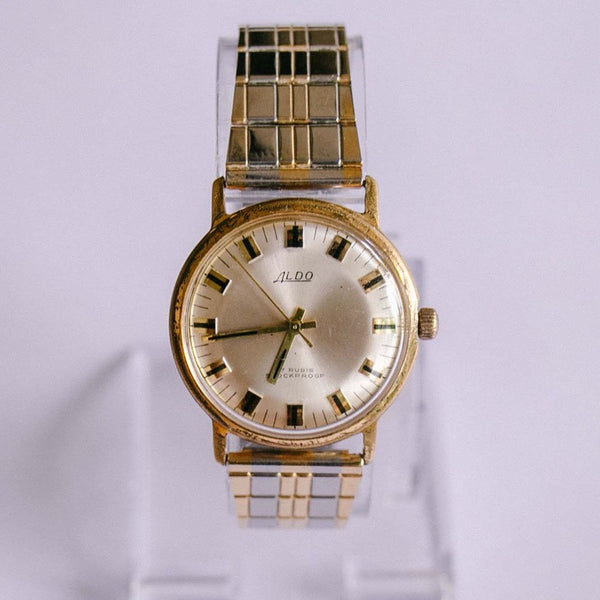Vintage Gold-tone Aldo Watch Mechanical 17 Rubis Waterproof Watch – Vintage Radar