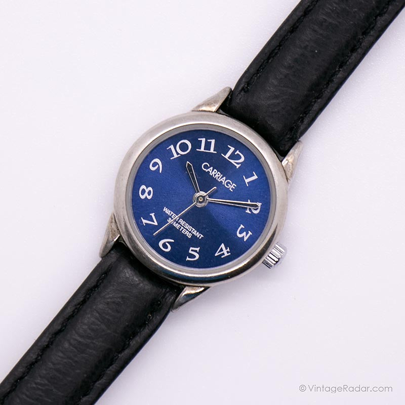 Blue Dial Carriage By Timex Ladies Watch | Women's Blue Dial Watches –  Vintage Radar