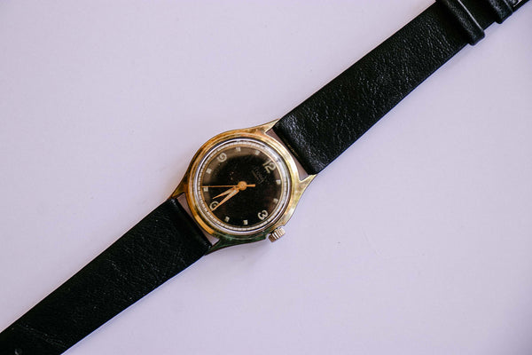 Vintage Stowa Parat Black Watch | 17 Jewels German Mechanical Watch ...