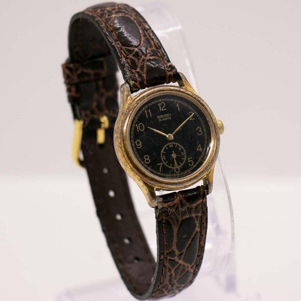 Vintage Seiko 2838-0050 A0 Quartz Watch | Tiny Black Dial Seiko Watch –  Vintage Radar