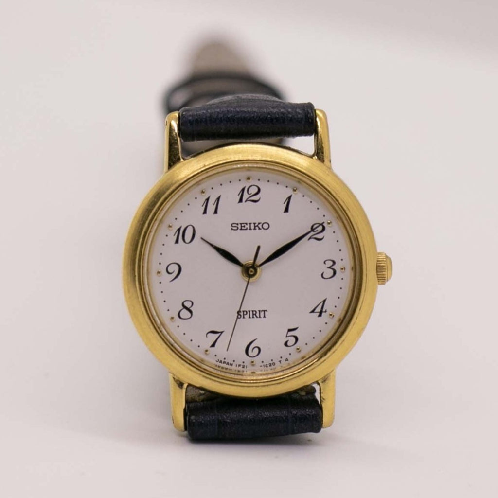 Gold-tone Seiko Spirit Vintage Watch | Seiko 1F21-0H70 R1 A6 Watch ...
