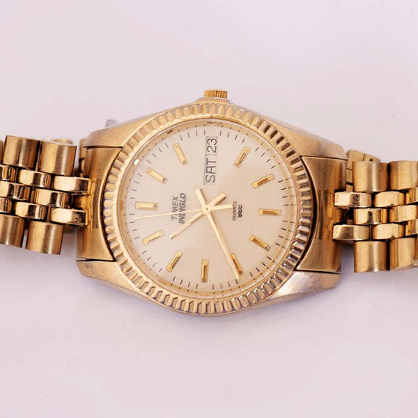 Vintage Gold-tone Timex Indiglo Quartz Watch | 90s Timex Dress Watch –  Vintage Radar