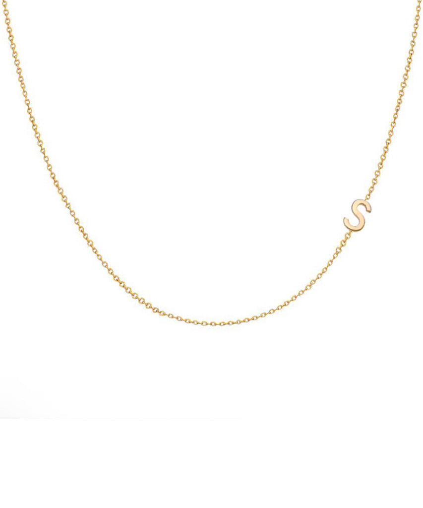 Gold Sideways Initial Necklace – Something Different Shopping