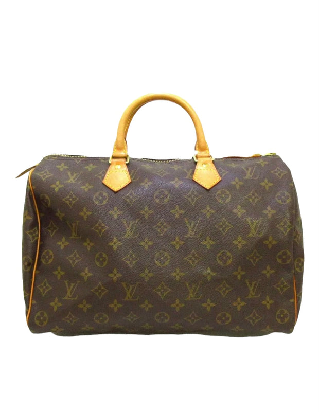 Louis Vuitton Monogram Speedy 35 Handbag, Brown, Coated Canvas