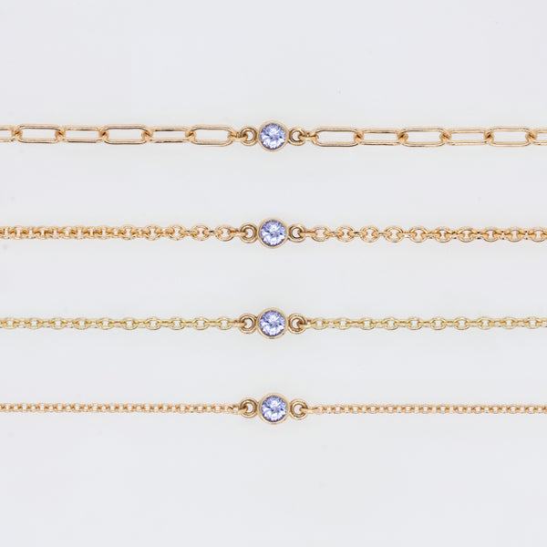 Endless Bracelet Chain Cabana - 1.28mm Figaro Chain / 14K Yellow Gold / Clasp + Extender (+$45) by Eliza Page