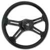 "Phantom" - 18" Painted Wood Rim Steering Wheel w/ Black Chrome 4-Spokes