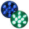 4 Inch LED Dual Brightness - 10 LED - 12 Volt - Off Road Lights (Blue or Green)