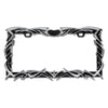 Chrome Tribal Flame License Plate Frame