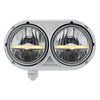 Peterbilt 359 Stainless Dual Headlight with 9 LED Position Light Bar