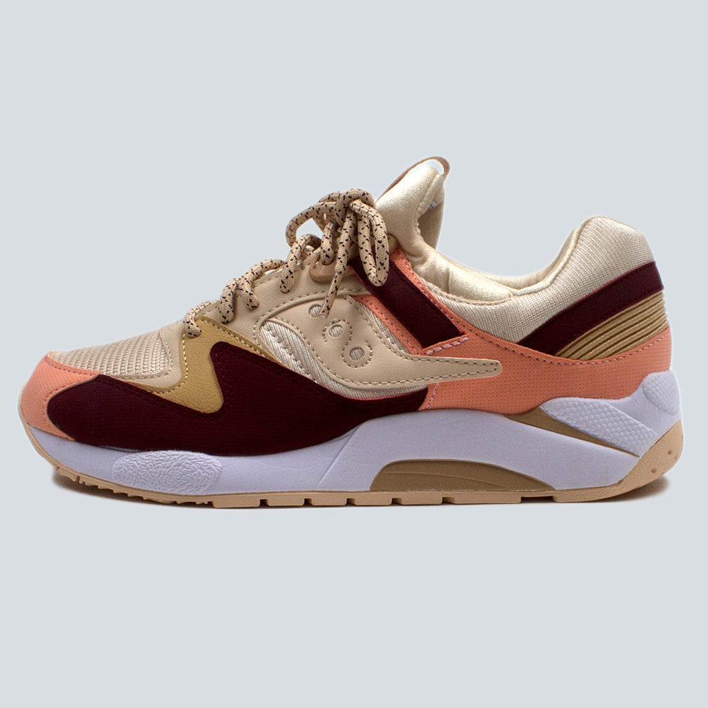 saucony grid 9000 cream red pink