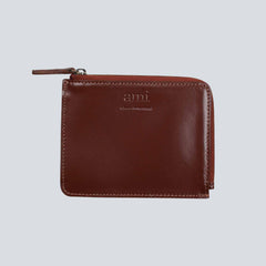 AMI - Smooth Leather Wallet - Cognac