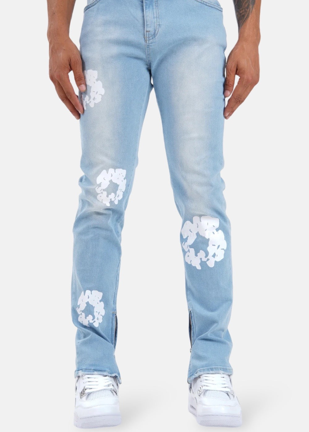 Jeans Ikao light blue zip interieur