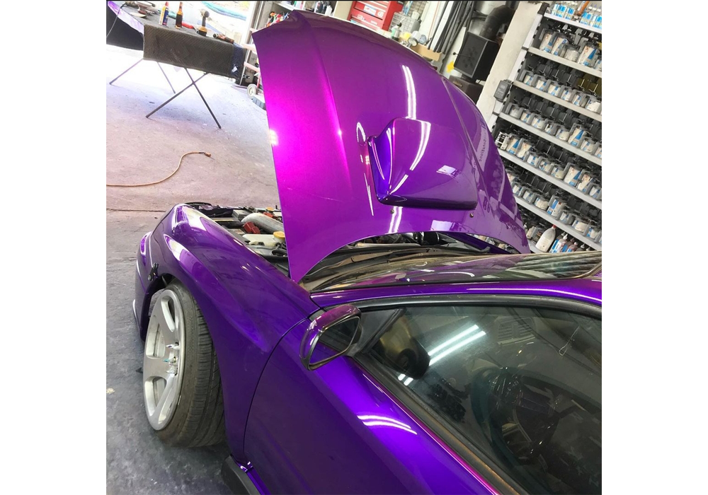 matte purple paint job