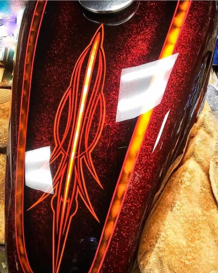Online Motorcycle Paint Shop: Candy Brandywine with eagles and