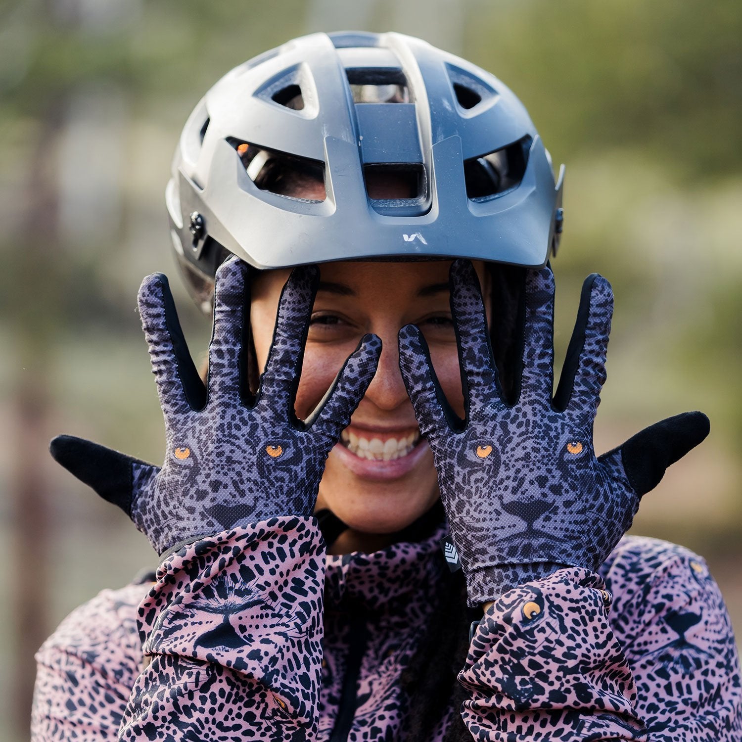 leopard print bike helmet