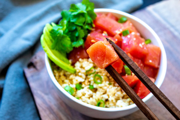 Ahi Tuna Poke Bowl Served