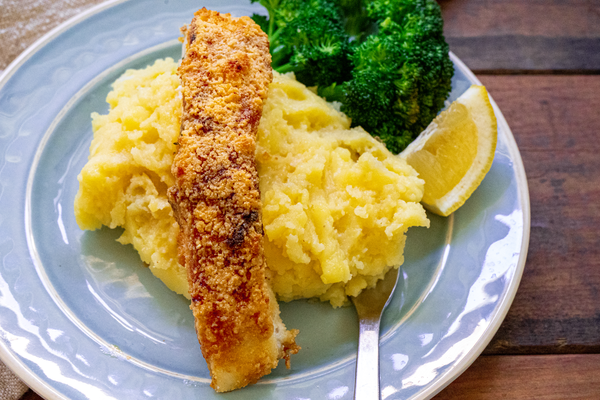 Almond Crusted Halibut on Plate