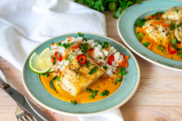 Coconut Curry Sablefish Served