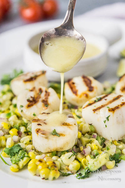 Grilled Scallops With Avocado Corn Salsa