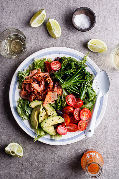 Grilled Trout Salad With Sriracha Lime Dressing 