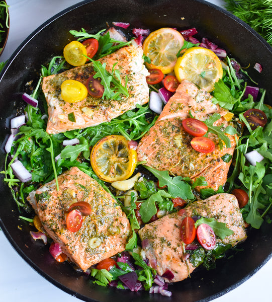 Pan Seared Greek Salmon