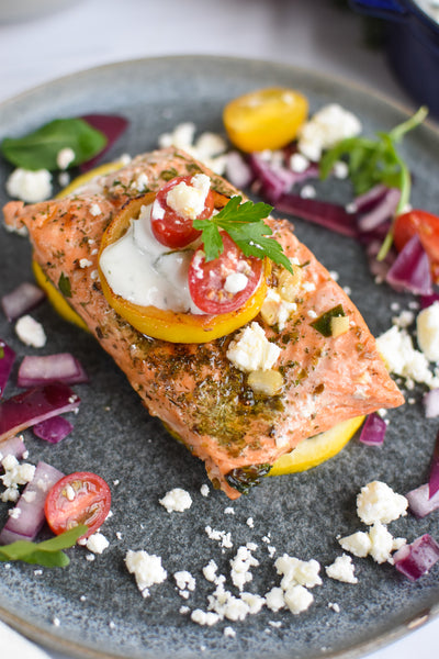 Pan Seared Greek Salmon