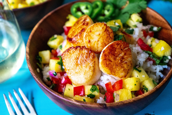 Seared Scallops and Coconut Rice