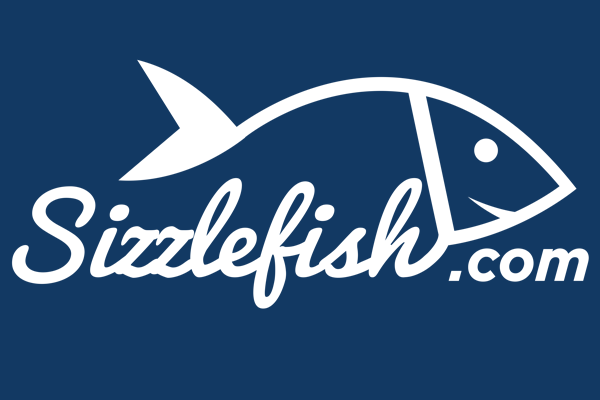 sizzlefish logo white