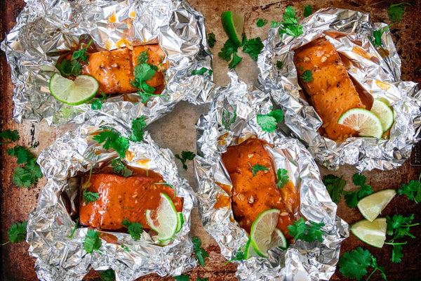 Grilled Salmon in Honey Lime Sauce