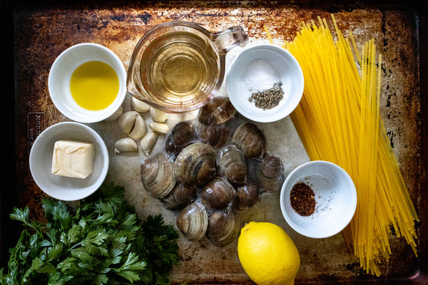 Clams with Linguine Ingredients