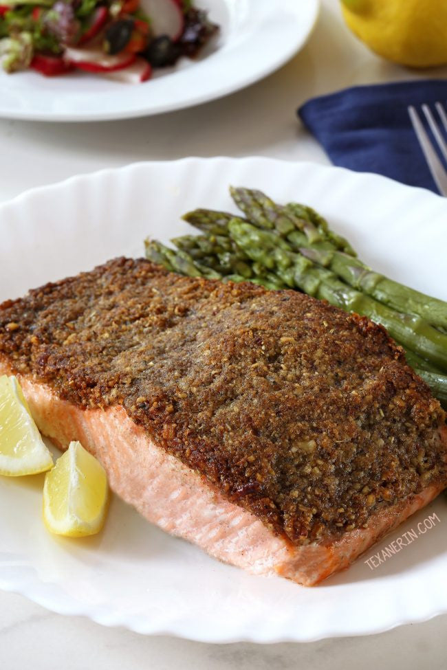 paleo pecan crusted salmon