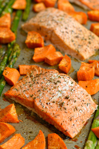 Baked Salmon with Sweet Potato