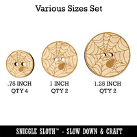 Creepy Spider in Spiderweb Wood Buttons for Sewing Knitting Crochet DIY Craft