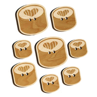 Sushi Roll with Heart Wood Buttons for Sewing Knitting Crochet DIY Craft
