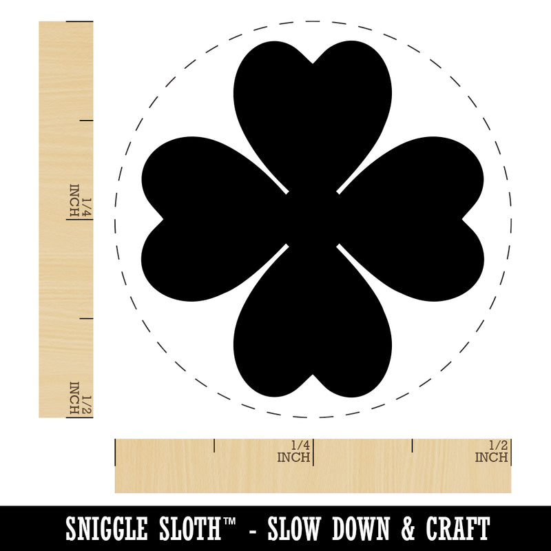 Four Leaf Clover Lucky Solid Rubber Stamp for Stamping Crafting Planners