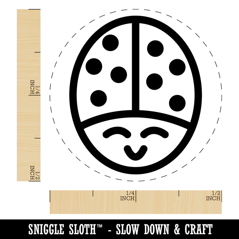 Smiling Lady Bug Rubber Stamp for Stamping Crafting Planners