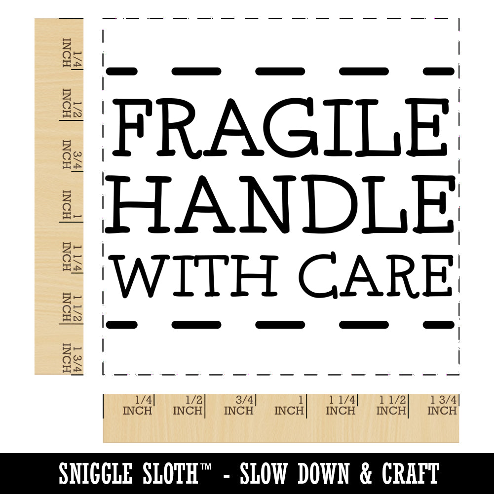 Fragile Handle With Care Square Rubber Stamp For Stamping Crafting Sniggle Sloth