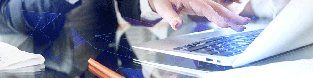 Woman using laptop to complete an electronic signature via AP automation